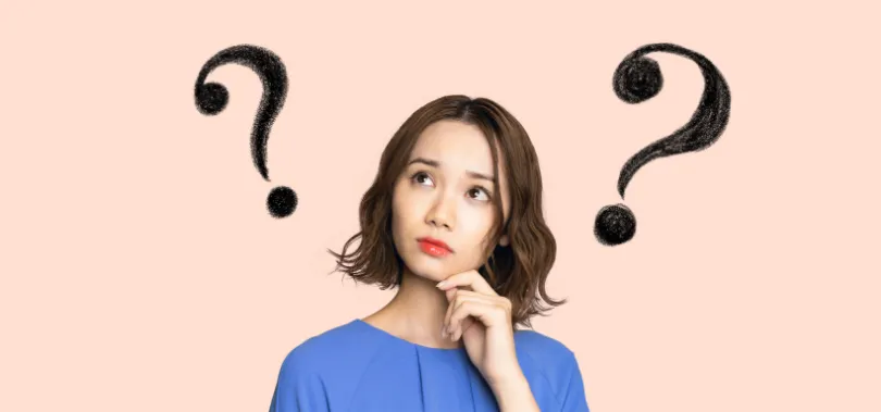 疑問に感じている女性