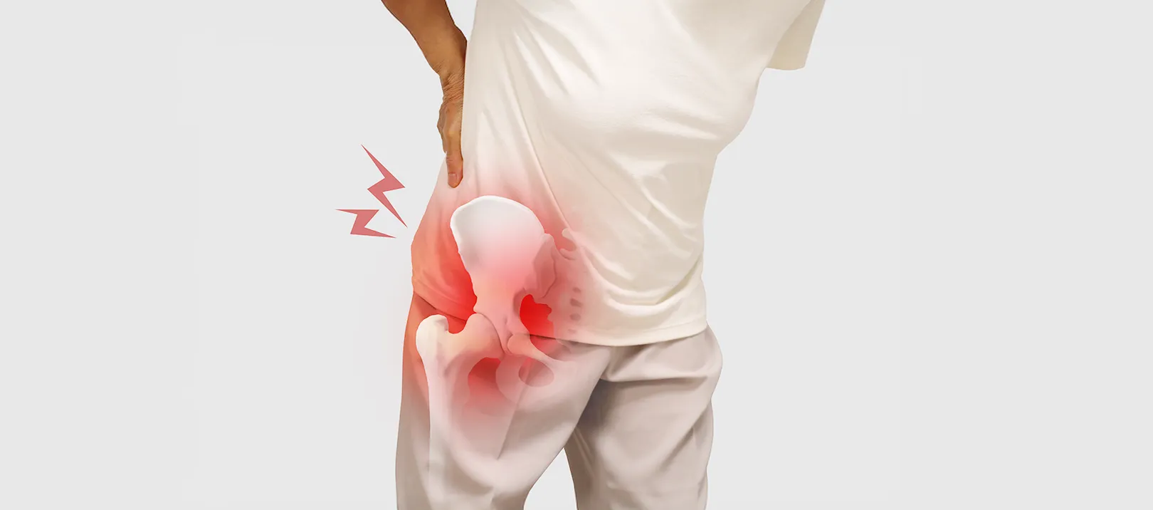 股関節が痛む男性